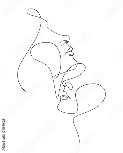 couple dating romantic pose concept one line drawing continuous