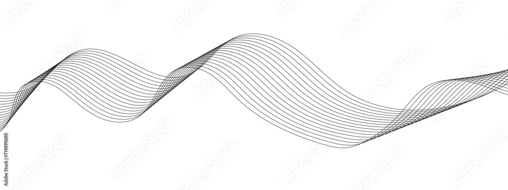 Abstract wavy technology curve lines on transparent background isolated. Grey wave swirl, frequency sound wave, twisted curve lines with blend effect. Abstract business wave lines. vector illustration Abstract wavy technology curve lines on transparent background isolated. Grey wave swirl, frequency sound wave, twisted curve lines with blend effect. Abstract business wave lines. vector illustration