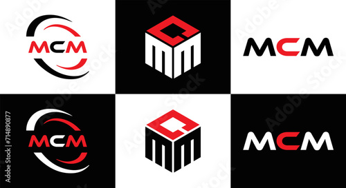 MCM logo. M C M design. White MCM letter. MCM, M C M letter logo design. Initial letter MCM linked circle uppercase monogram logo. M C M letter logo vector design. MCM letter logo design five style.