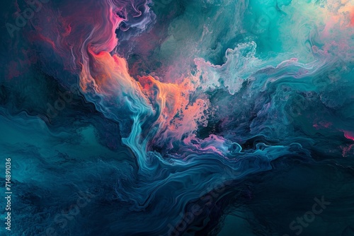 Abstract Fluid Art Painting in Vivid Colors
 photo