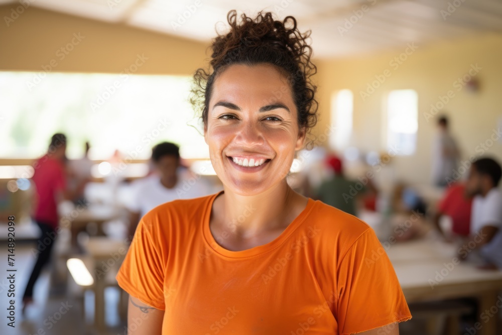 Portrait of a female volunteer at the community center Portrait of a female volunteer at the community center