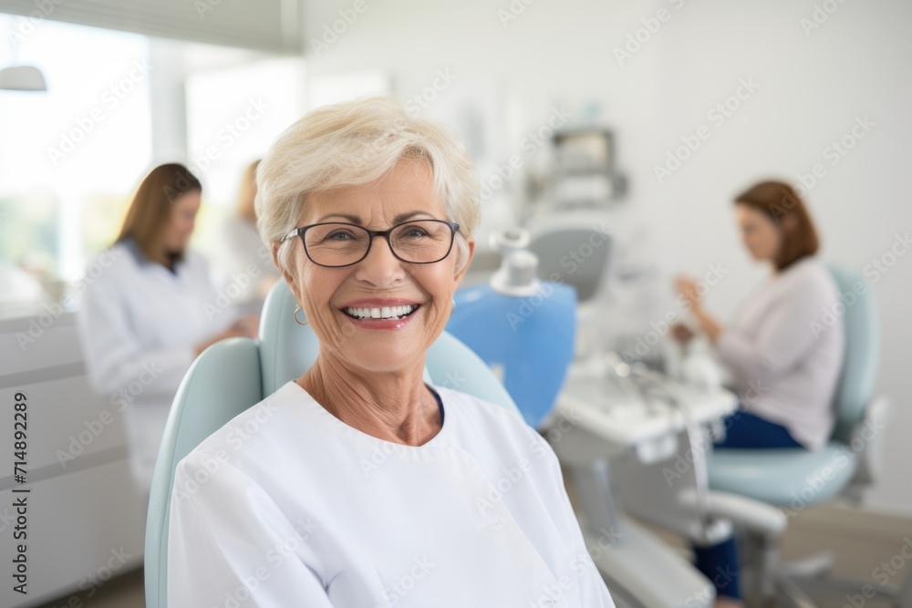 Portrait of a senior patient at the dentist Portrait of a senior patient at the dentist