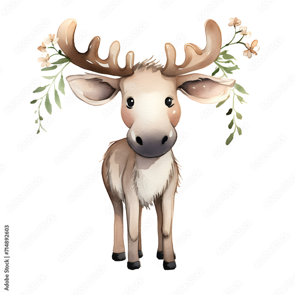 cute reindeer watercolor clipart cute reindeer watercolor clipart