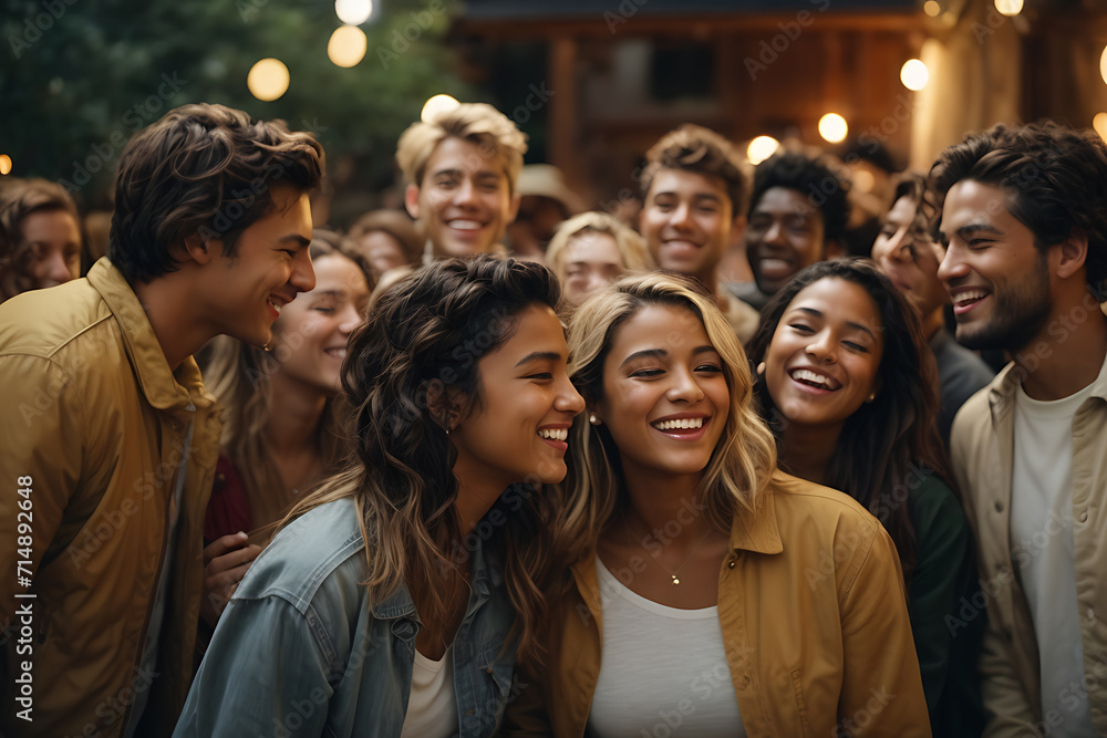 Joyful Young People Positively Smiling as a Group. Generative AI. Joyful Young People Positively Smiling as a Group. Generative AI.