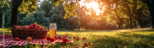 apples and apple juice in a banner