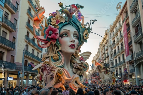 Fototapeta the monument of las fallas,  festivity in Valencia