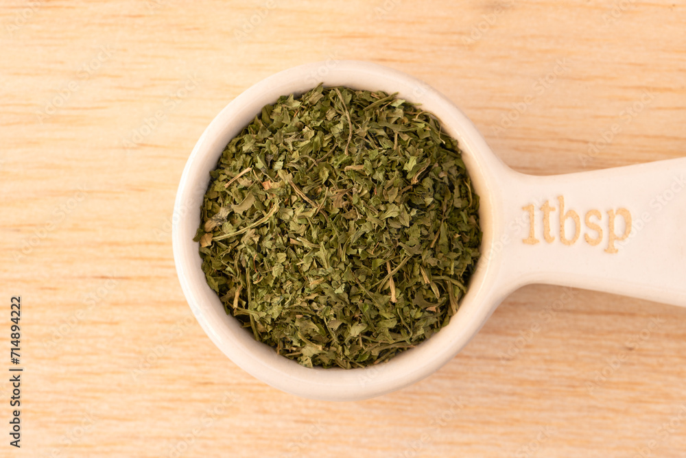 Dried Chervil in a Tablespoon