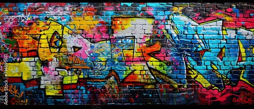 Graffiti on a brick wall Generative AI