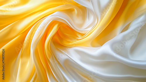 Yellow and White silk background 