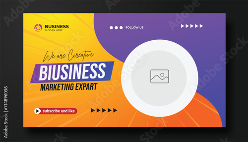 YouTube thumbnail template and business thumbnail for corporate video thumbnail YouTube thumbnail or workshop promotion web banner template	