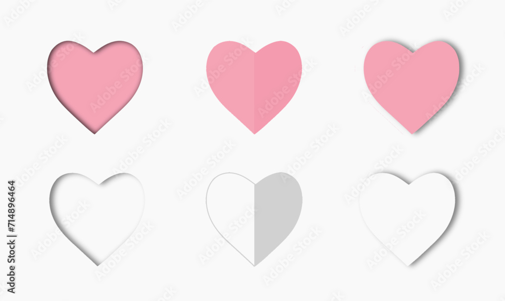 variations in the effects of heart shape. romantic elements