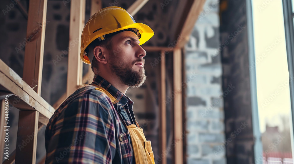 Portrait of a worker in helmet. Portrait of a worker in helmet.
