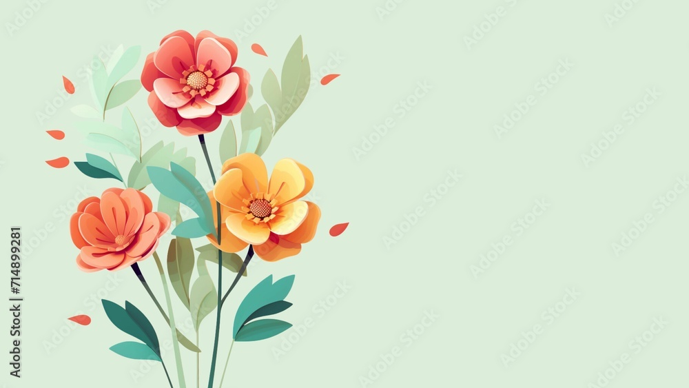 Naklejka premium bouquet of vibrant colored flowers