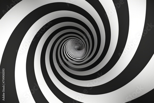 Hypnotic Black and White Spiral Illusion