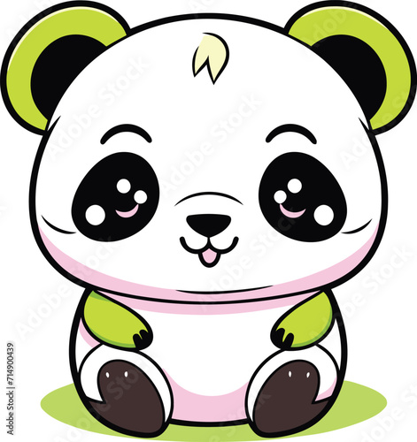 Fototapeta Naklejka Na Ścianę i Meble -  Cute Panda Cartoon Royalty Vector Art illustrator Design
