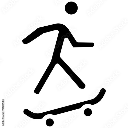 Skateboarding vector icon illustration of Physical Fitness iconset.