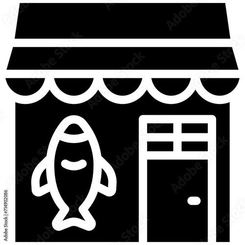 Fish Shop vector icon illustration of Shops and Stores iconset.