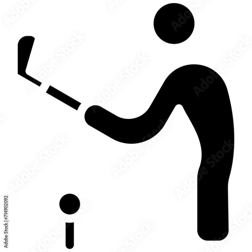 Golf Player vector icon illustration of Physical Fitness iconset.