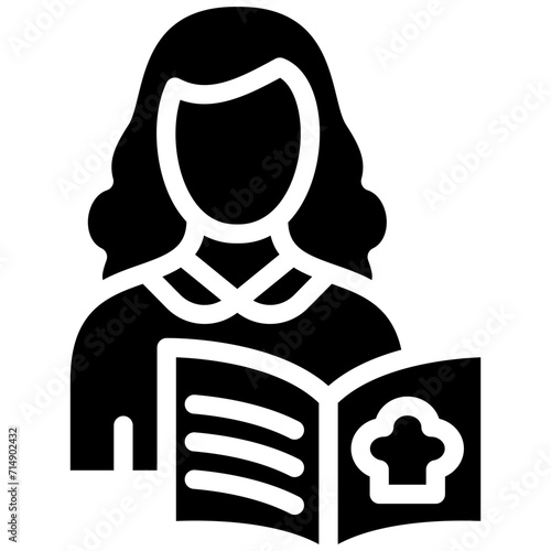 Woman Recipes vector icon illustration of Housekeeping iconset.