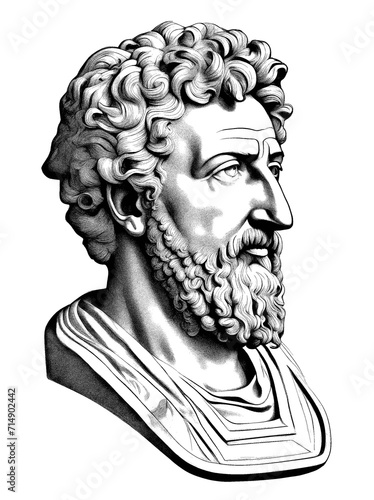 Portrait of Marcus Aurelius, generative AI photo