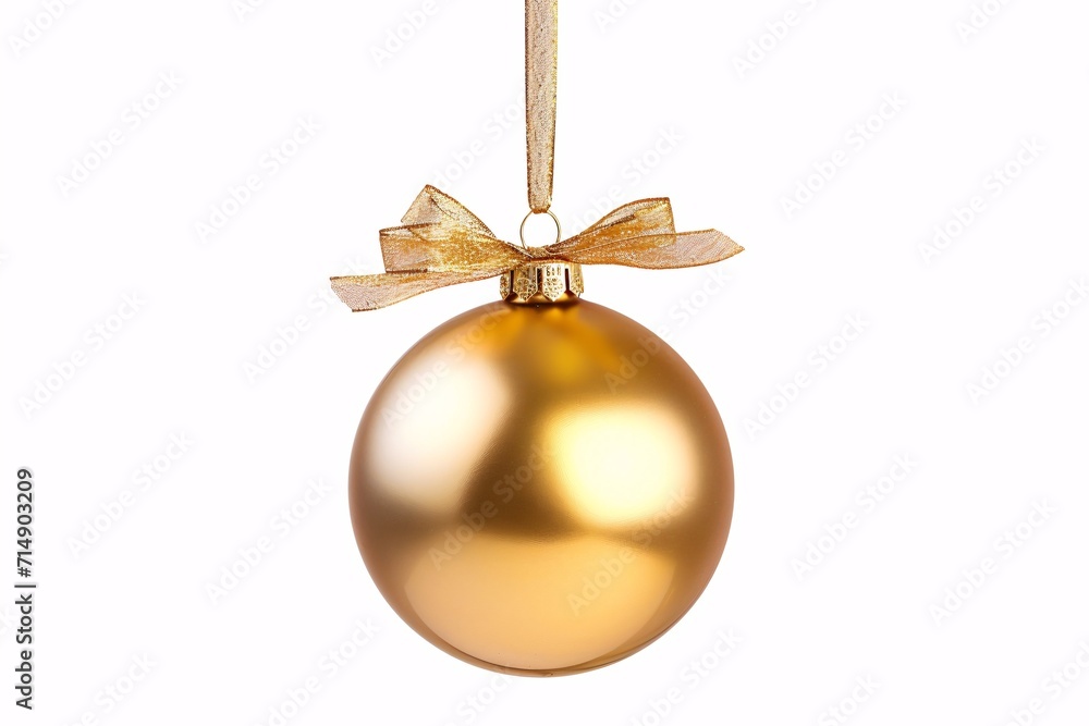 Golden Christmas Bow Ornament Generative AI Golden Christmas Bow Ornament Generative AI