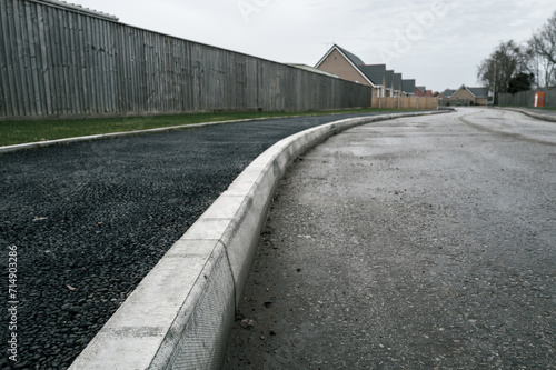 Принти на полотні Newly laid asphalt on a pedestrian walk way leading to a new bungalow housing development in the UK