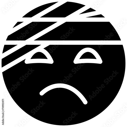 Face with Head Bandage vector icon illustration of Emoji iconset.