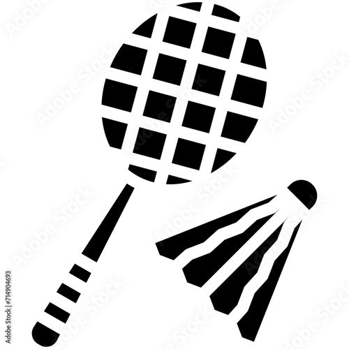 Badminton vector icon illustration of Olympics iconset.
