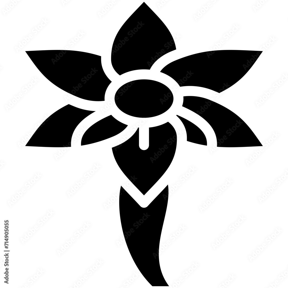 Crocus vector icon illustration of Flowers iconset.