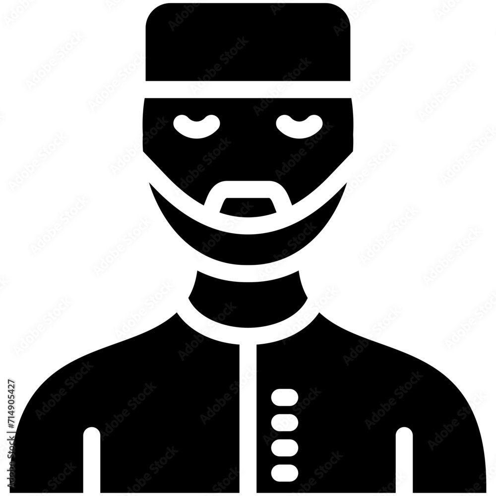 Muslim Man vector icon illustration of Ramadan iconset.
