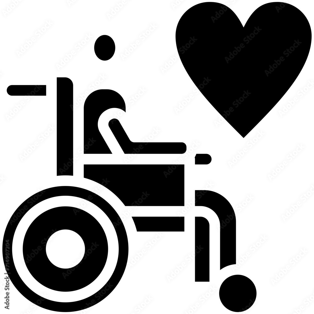 Disable Aid vector icon illustration of Donations iconset. Disable Aid vector icon illustration of Donations iconset.