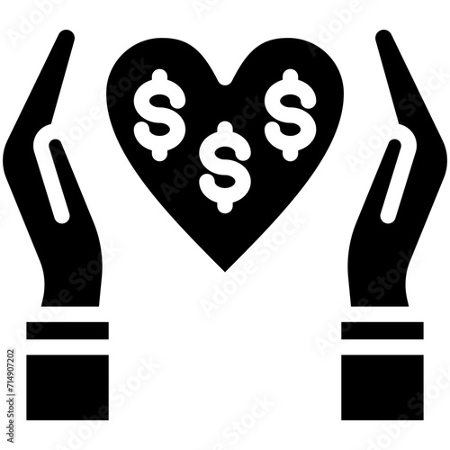 Philanthropy vector icon illustration of Donations iconset.
