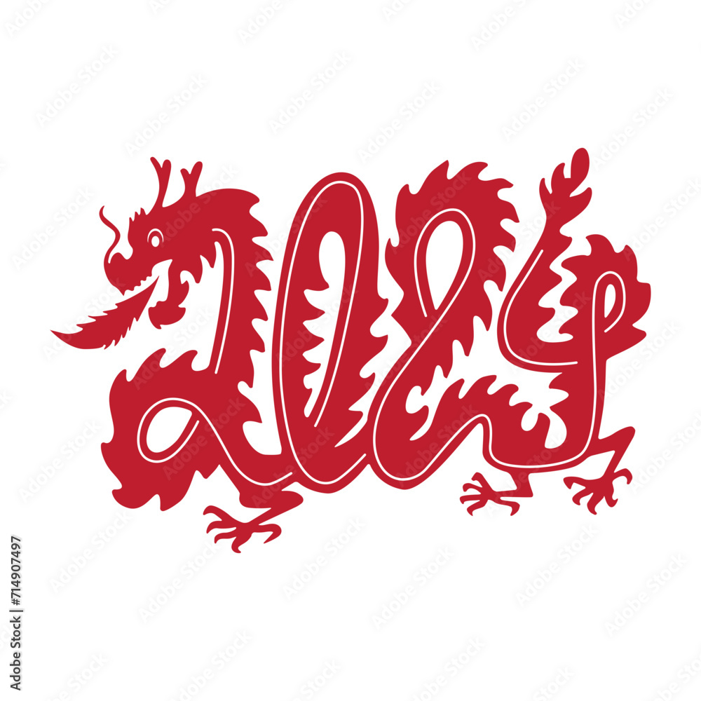 Year of the dragon concept vector 