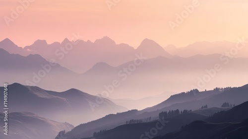 A view of a mountain range at sunset © Georgii