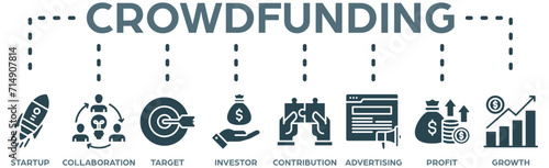 Crowdfunding web icon vector illustration concept