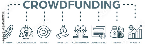 Crowdfunding web icon vector illustration concept