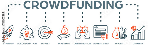 Crowdfunding web icon vector illustration concept
