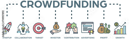 Crowdfunding web icon vector illustration concept