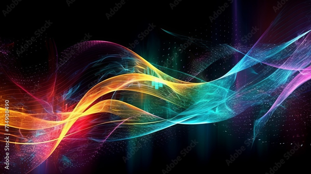 A colorful abstract background with lines and dots A colorful abstract background with lines and dots