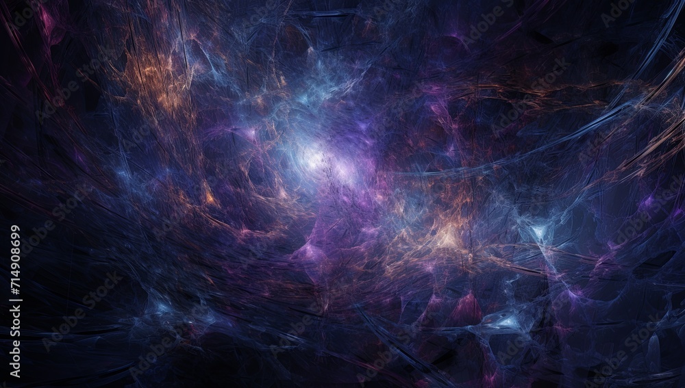A computer generated image of a purple and blue space