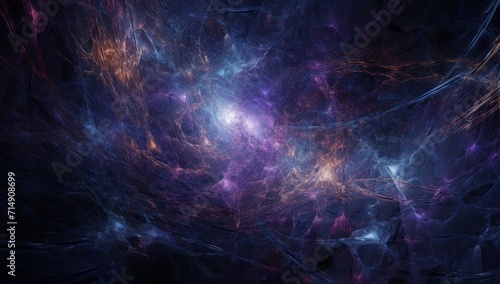 A computer generated image of a purple and blue space