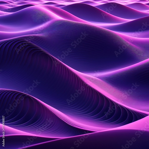 Journey Through Purple Abstract Landscapes: Ethereal Waves in Motion