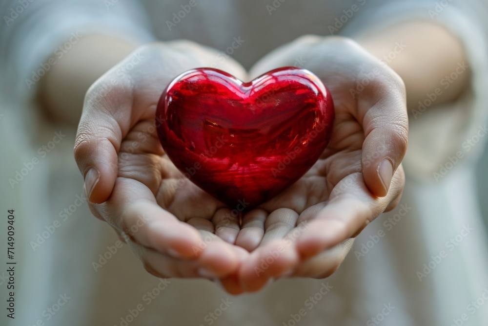 A person holding a heart-shaped object Generative AI A person holding a heart-shaped object Generative AI
