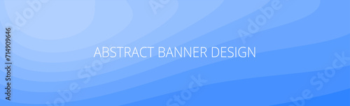 Light blue abstract banner with wavy pattern and gradient shades, dynamic curve shapes. Background template