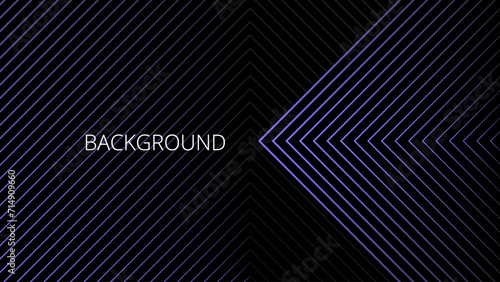 Black abstract background with purple triangular pattern, modern geometric texture, diagonal rays	and angles photo