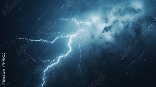 A lightning bolt striking through a cloudy sky