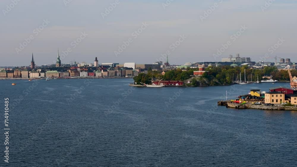 Sep. 27th, 2023 - Stockholm, Sweden: View of Stockholm city, Beckholmen, Kastellet, Gamla Stan Sep. 27th, 2023 - Stockholm, Sweden: View of Stockholm city, Beckholmen, Kastellet, Gamla Stan