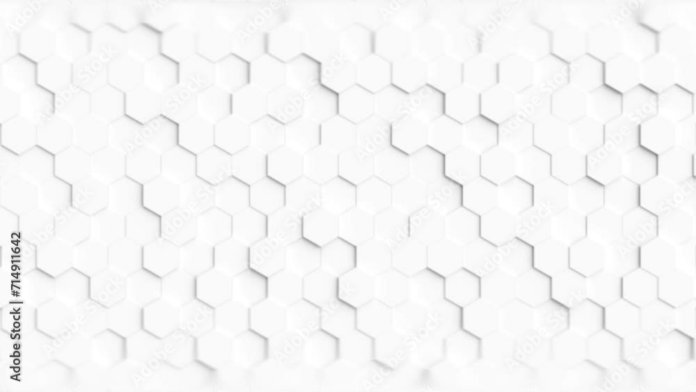 White Hexagon Tile Mosaic with Moving Blur