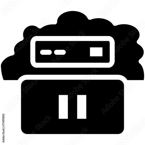 Cloud Video Pause vector icon illustration of Cloud Computing iconset.