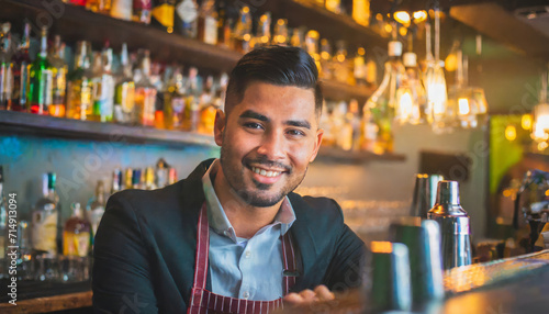 Professional Bartender Mixing Cocktails at a Nightclub